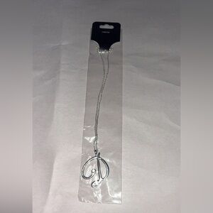 Silver Color‎ D Initial Pendant Necklace